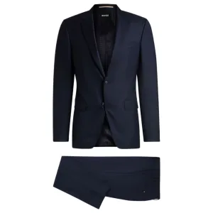 Slim-fit suit in patterned wool and silk