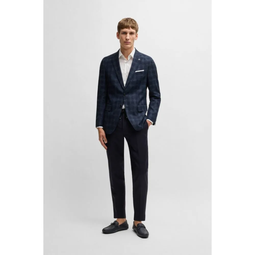 Slim-fit suit jacket in a checked wool blend