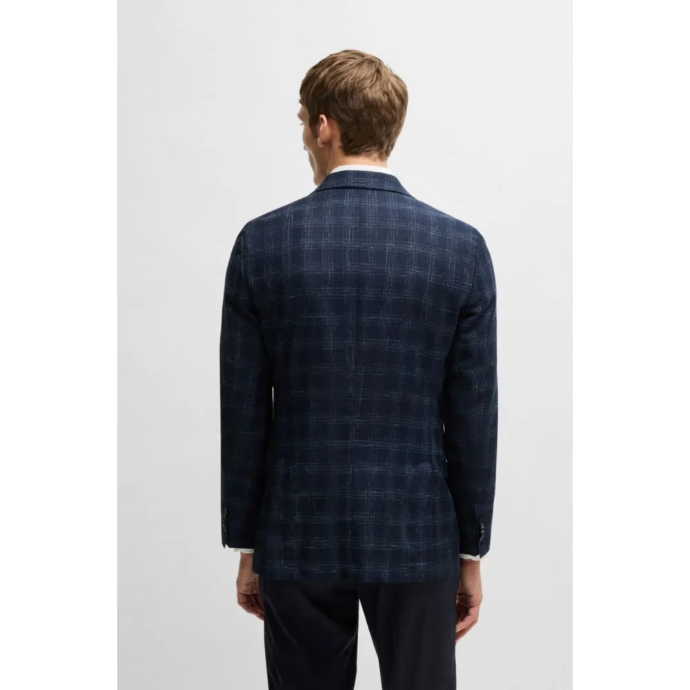 Slim-fit suit jacket in a checked wool blend