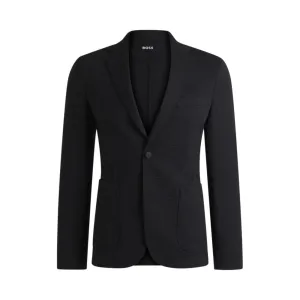 Slim-fit suit jacket in stretch seersucker
