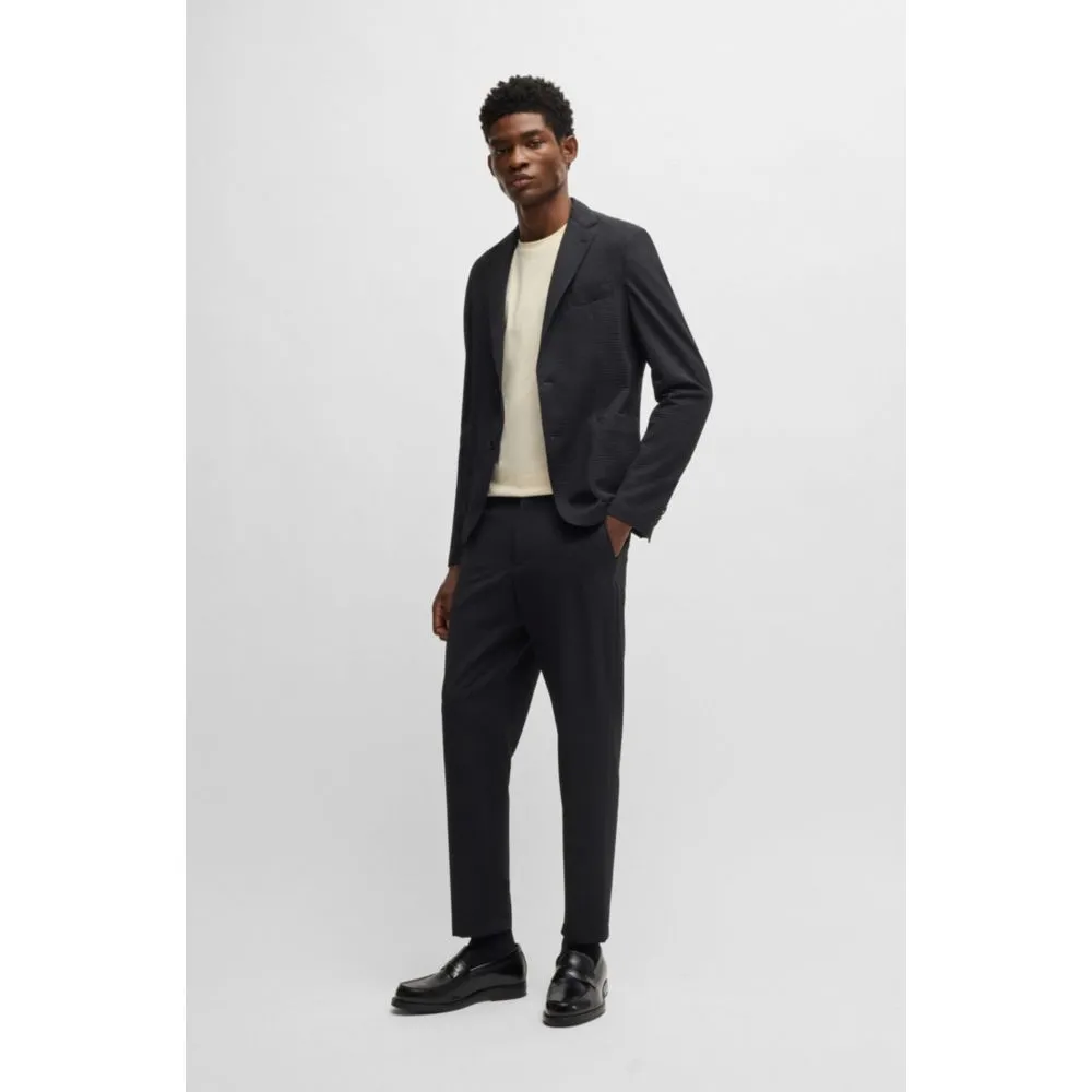 Slim-fit suit jacket in stretch seersucker