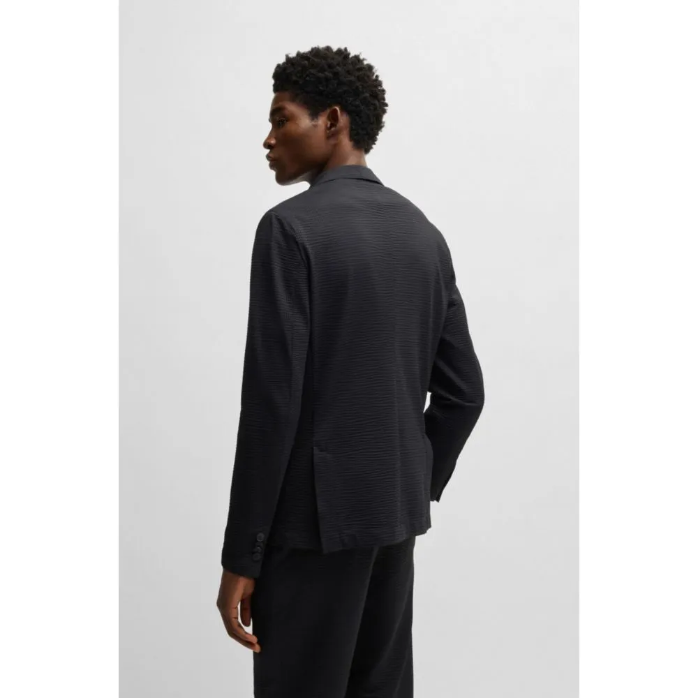 Slim-fit suit jacket in stretch seersucker