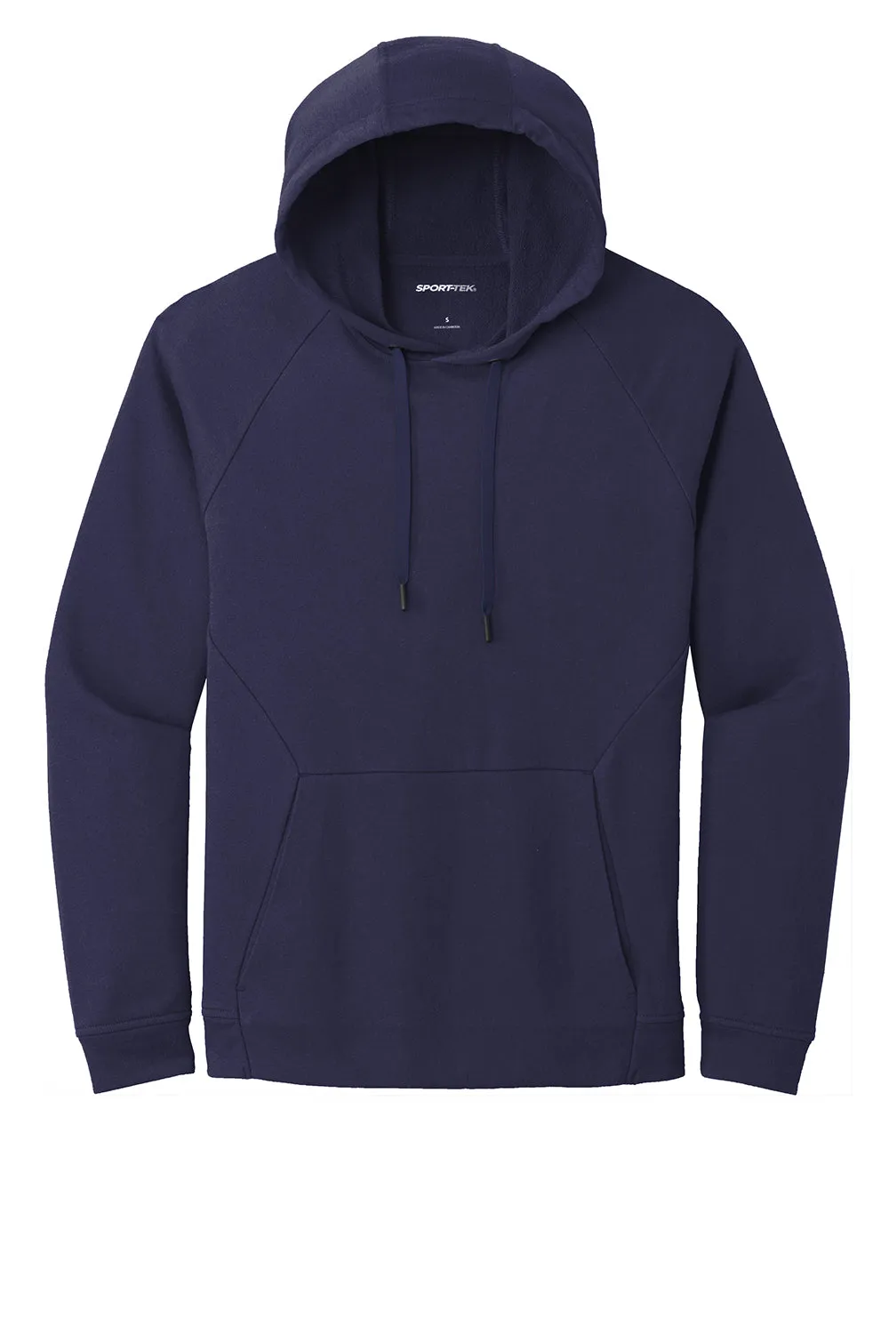 Sport-Tek Mens French Terry Hooded Sweatshirt Hoodie w/ Pouch Pocket - True Navy Blue