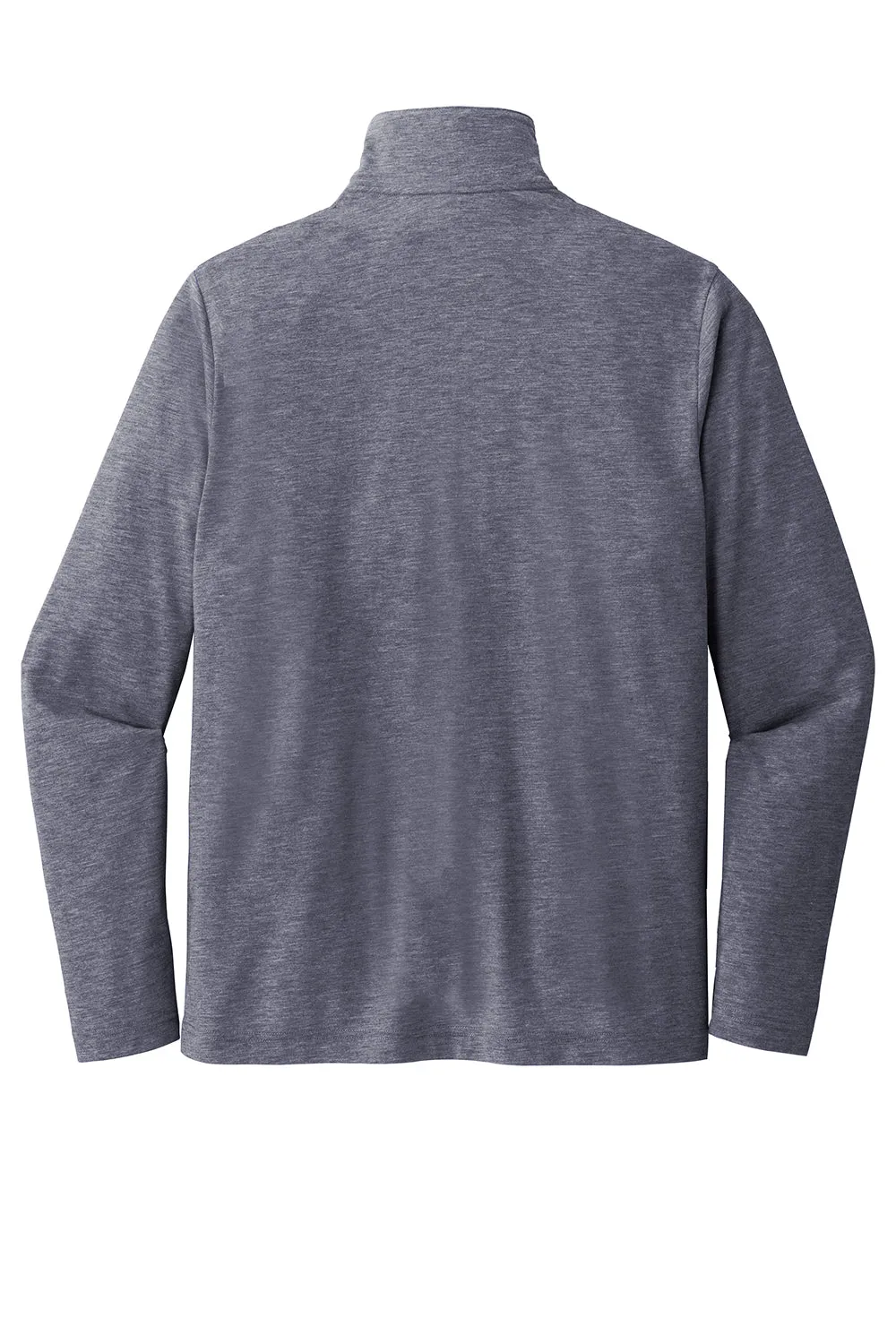 Sport-Tek Mens Moisture Wicking 1/4 Zip Sweatshirt - Heather True Navy Blue