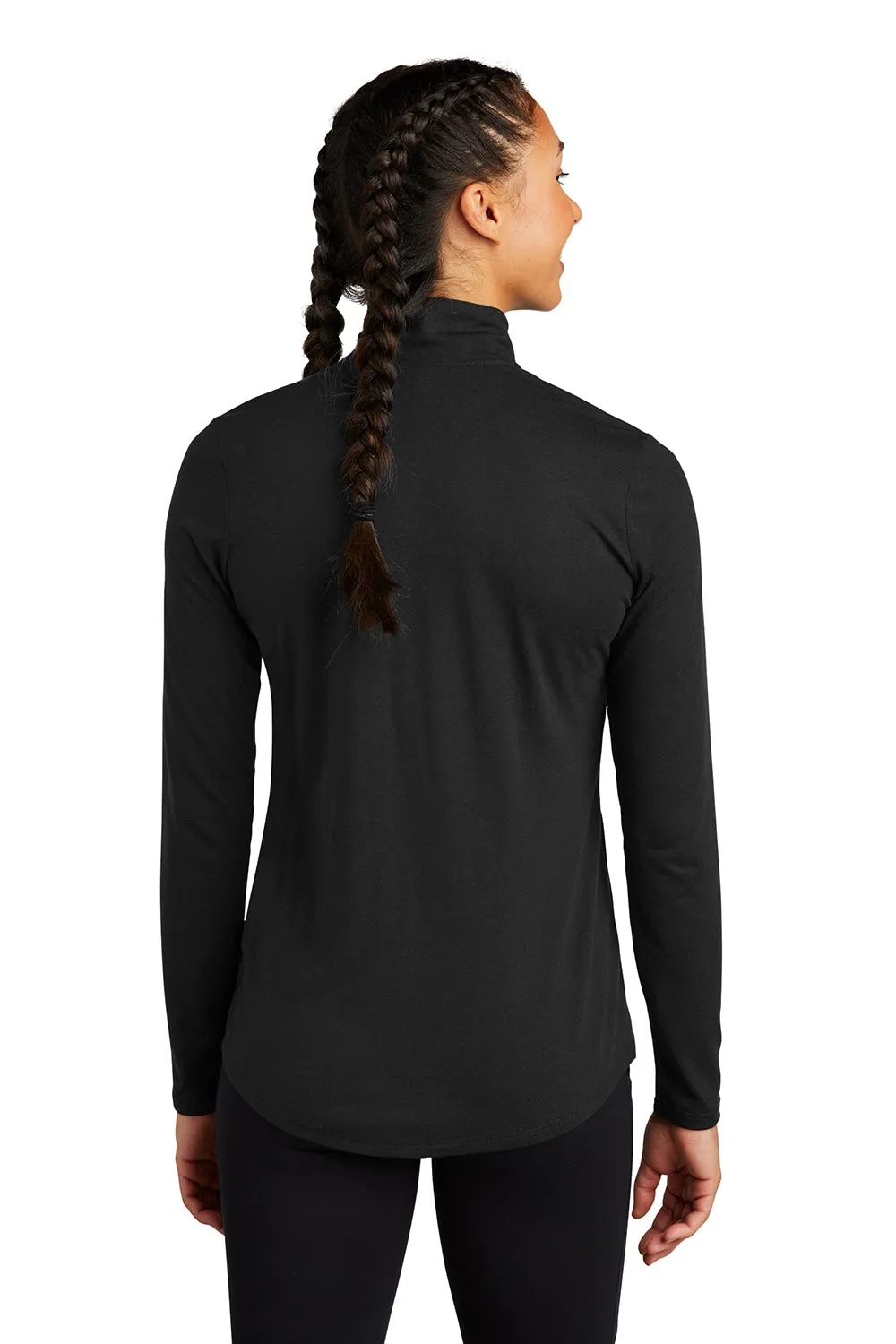 Sport-Tek Womens Moisture Wicking 1/4 Zip Sweatshirt - Black
