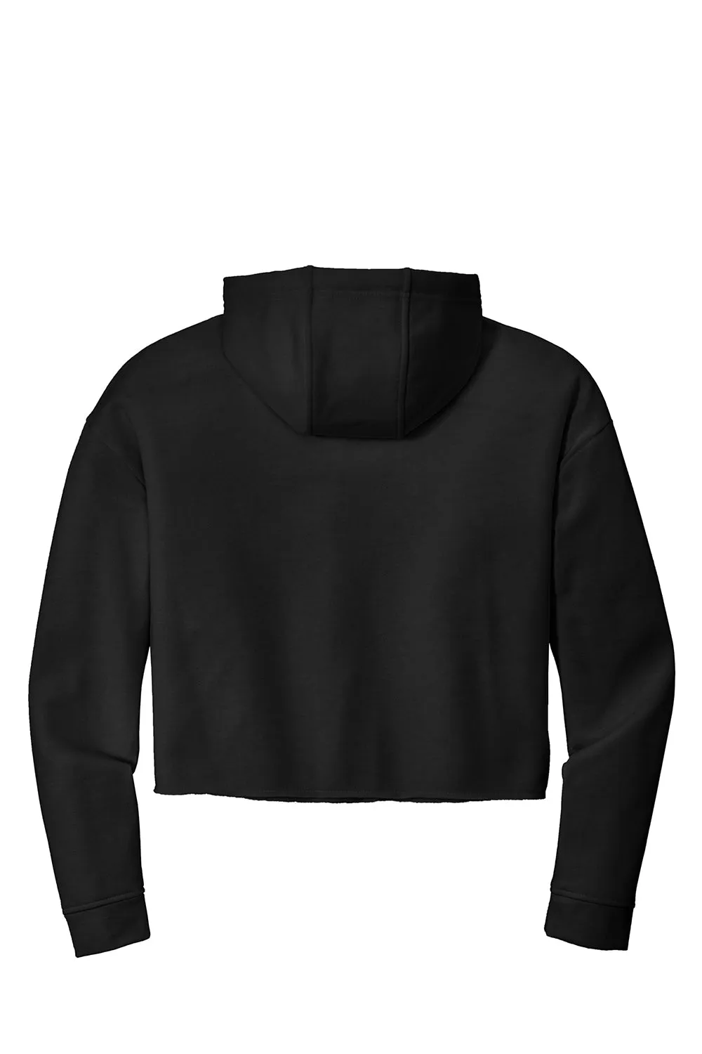 Sport-Tek Womens Moisture Wicking Fleece Crop Hooded Sweatshirt Hoodie - Black - Closeout