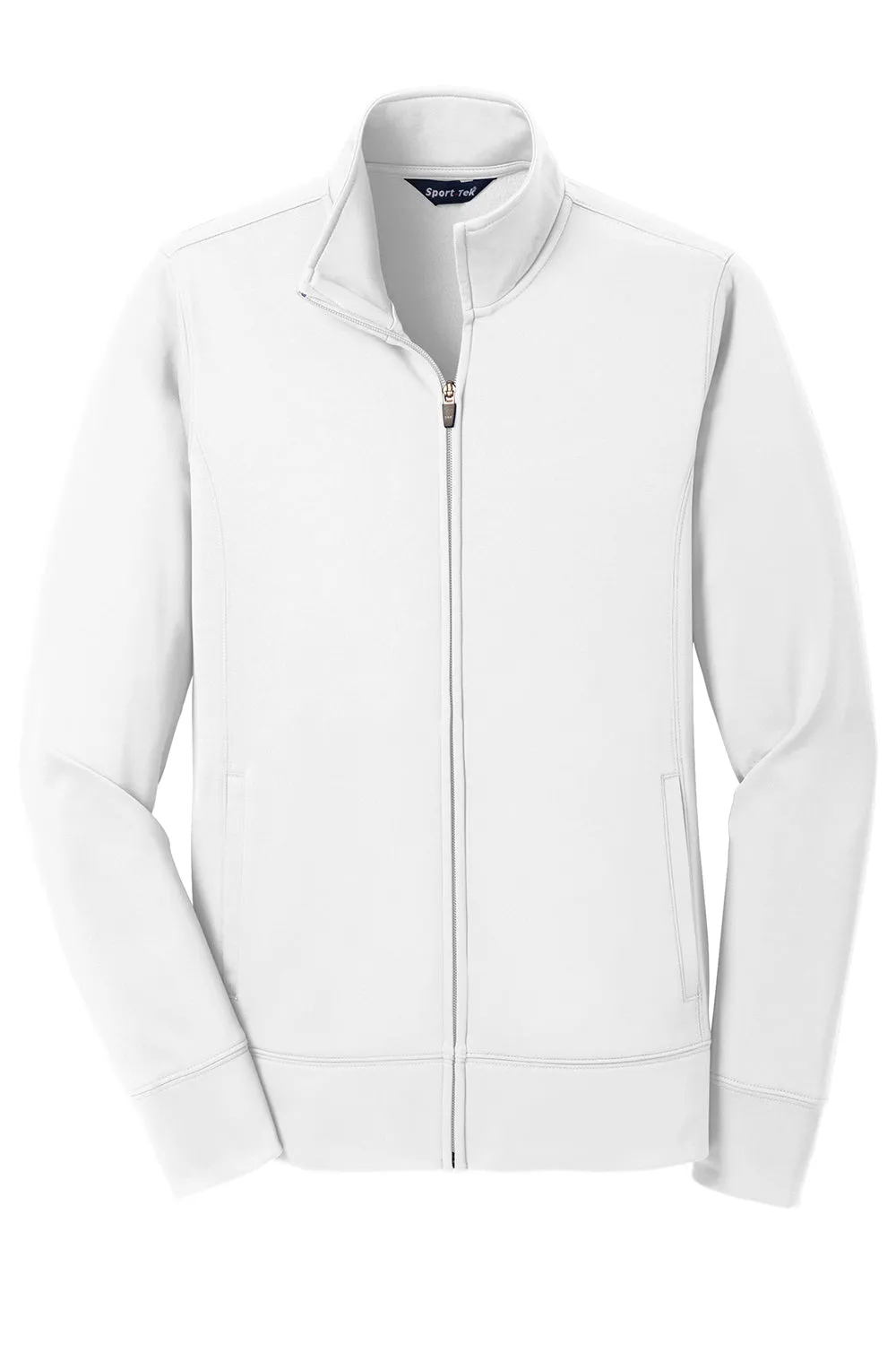 Sport-Tek Womens Sport-Wick Moisture Wicking Fleece Full Zip Sweatshirt w/ Pockets - White