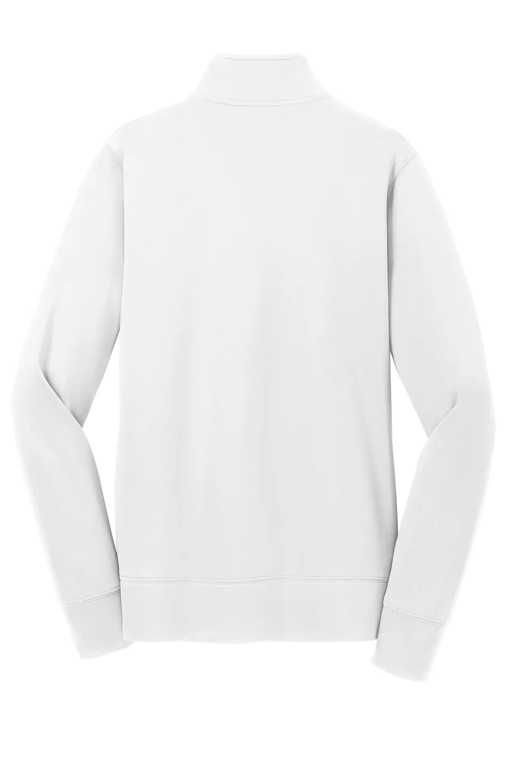 Sport-Tek Womens Sport-Wick Moisture Wicking Fleece Full Zip Sweatshirt w/ Pockets - White