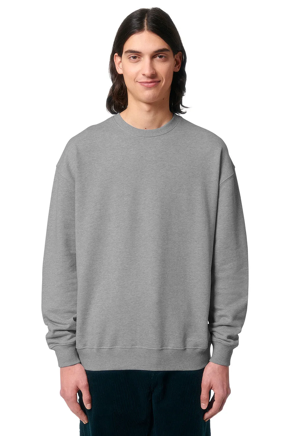 Stanley/Stella Mens Ledger Dry Crewneck Sweatshirt - Heather Grey