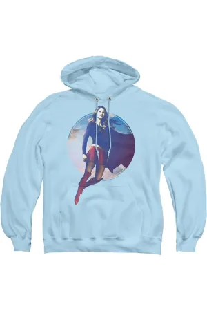 Supergirl Cloudy Circle Adult Pull Over Hoodie / Hooded Sweatshirt