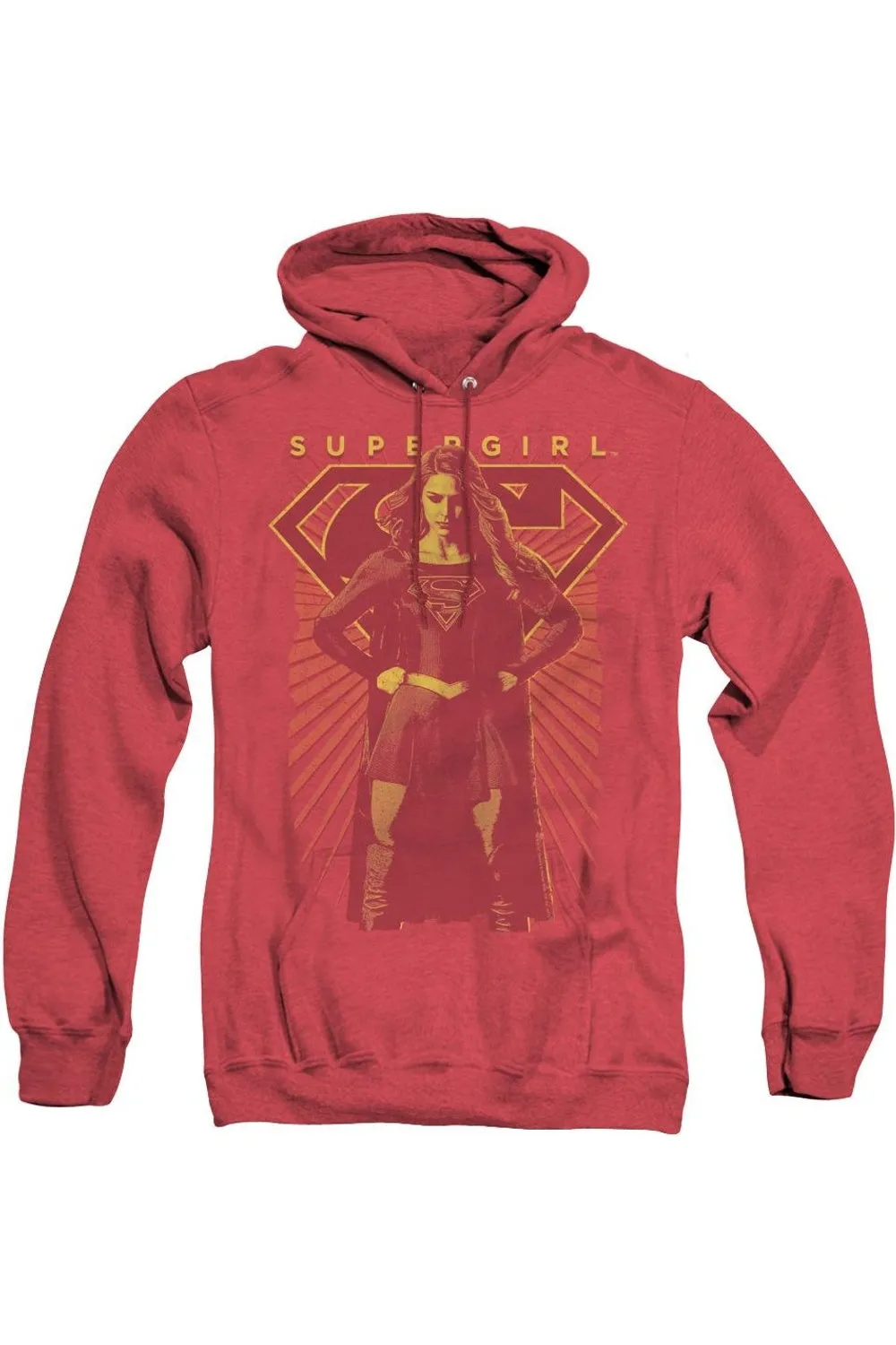 Supergirl Ready Set Adult Heather Hoodie / Hooded Sweatshirt