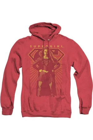 Supergirl Ready Set Adult Heather Hoodie / Hooded Sweatshirt