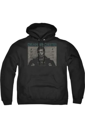 Supernatural Dean Mug Shot Adult Pull Over Hoodie / Hooded Sweatshirt