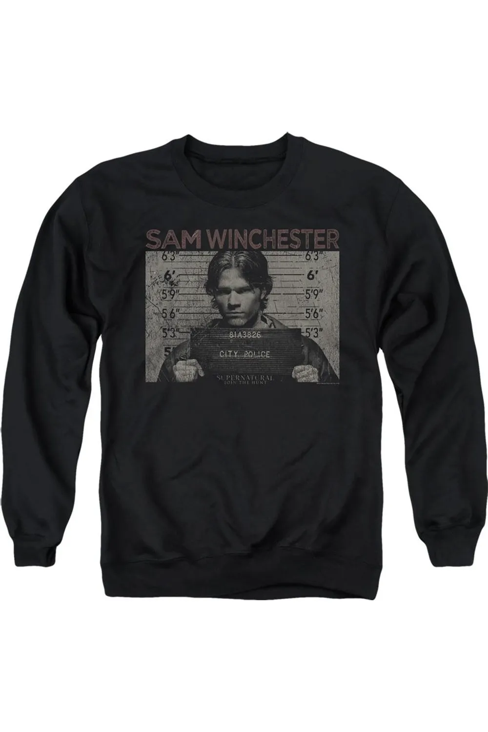 Supernatural Sam Mug Shot Adult Crewneck Sweatshirt