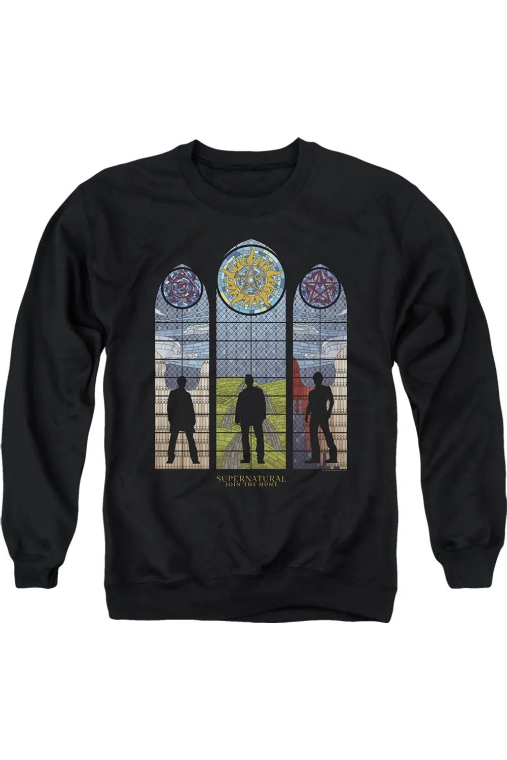 Supernatural Stained Glass Adult Crewneck Sweatshirt