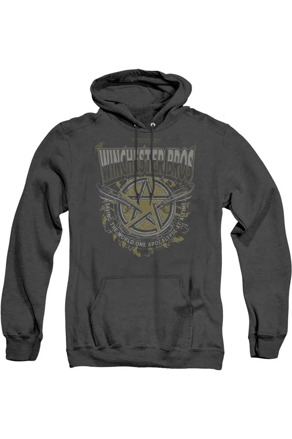 Supernatural Winchester Bros Adult Heather Hoodie / Hooded Sweatshirt