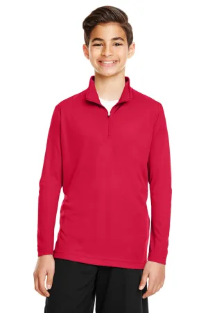 Team 365 Youth Zone Performance Moisture Wicking 1/4 Zip Sweatshirt - Red