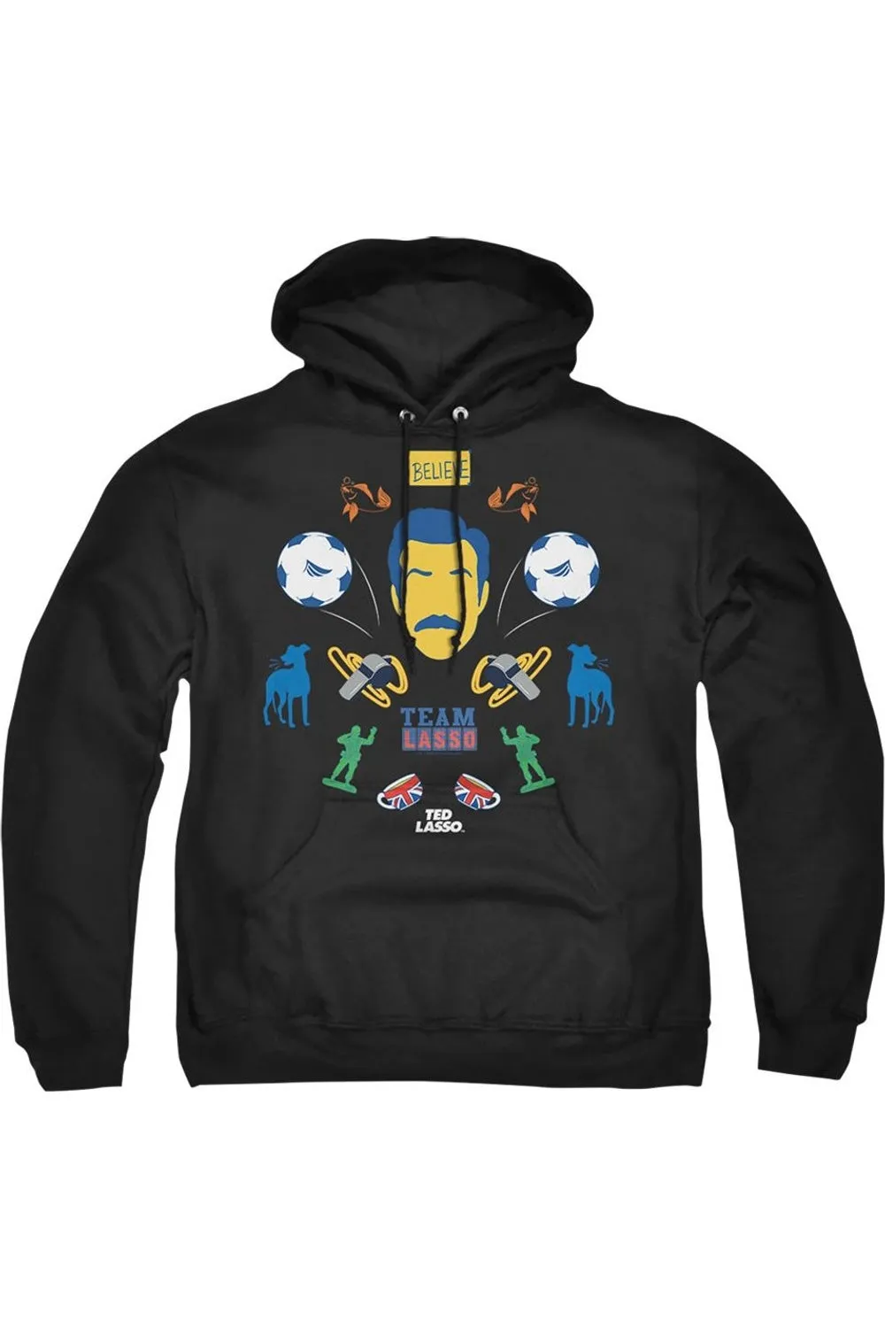 Ted Lasso Ted Lasso Icon Collage Adult Pull Over Hoodie / Hooded Sweatshirt