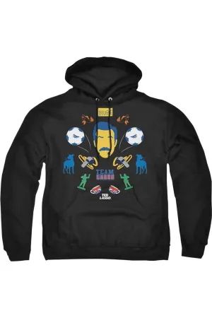 Ted Lasso Ted Lasso Icon Collage Adult Pull Over Hoodie / Hooded Sweatshirt