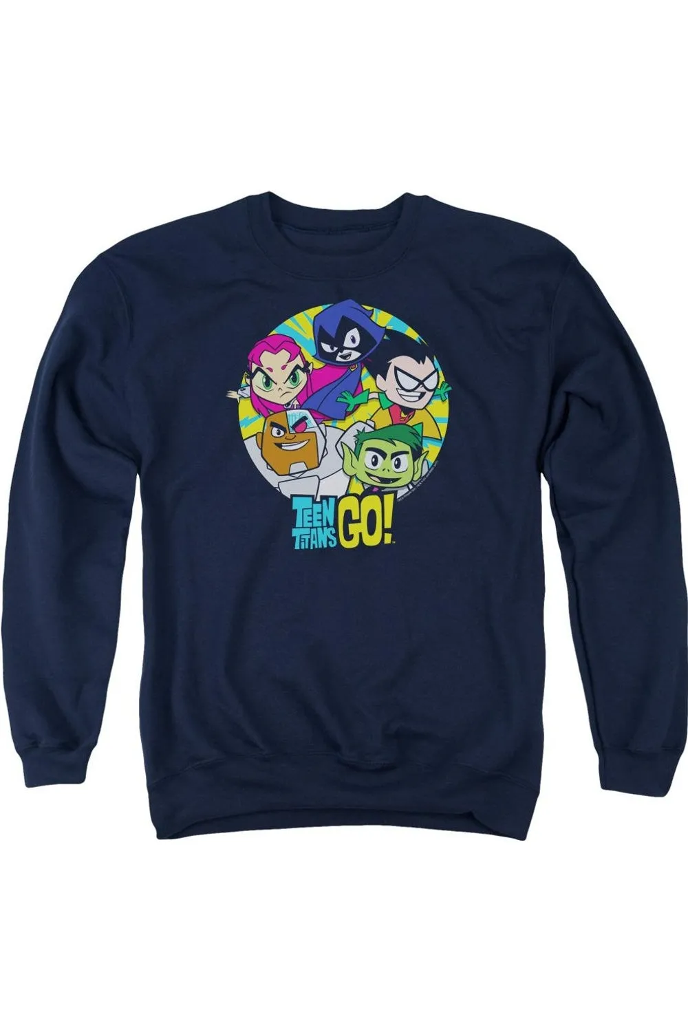 Teen Titans Go Go Go Group Adult Crewneck Sweatshirt