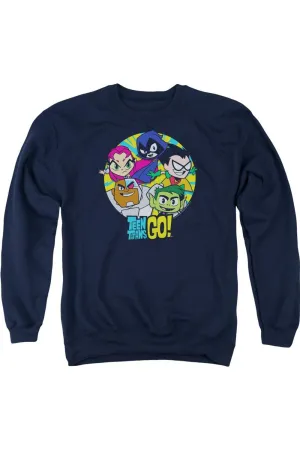 Teen Titans Go Go Go Group Adult Crewneck Sweatshirt