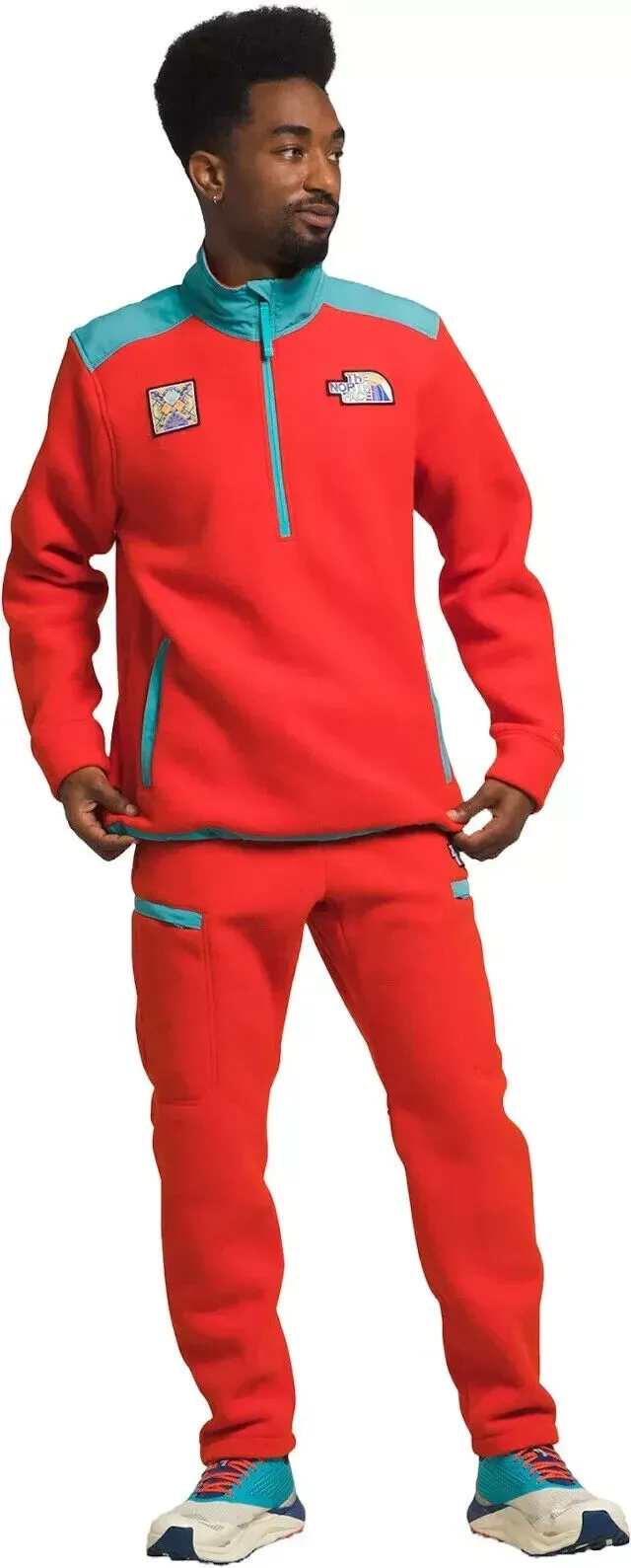 The North Face Alpine Polartec 200 NF0A7UJ8OW7 Sweatshirt Men Red 1/4 Zip SGN939