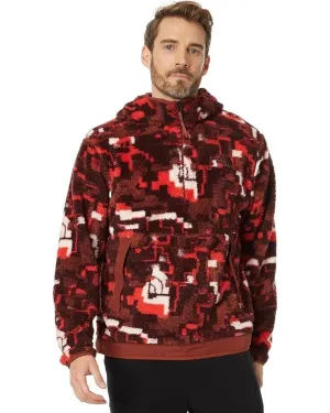 The North Face Campshire Men's Fiery Red Digi 1/4 Zip Fleece Hoodie Size S NCL2