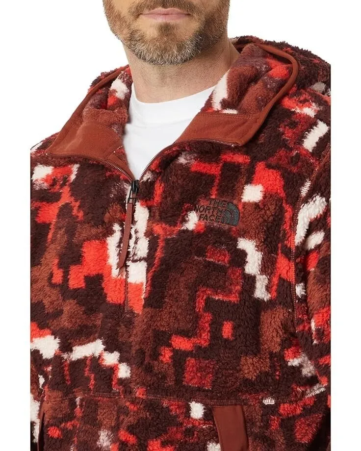 The North Face Campshire Men's Fiery Red Digi 1/4 Zip Fleece Hoodie Size S NCL2