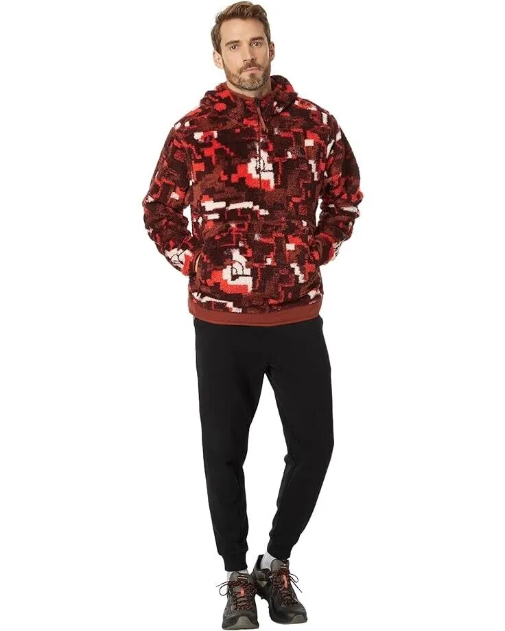 The North Face Campshire Men's Fiery Red Digi 1/4 Zip Fleece Hoodie Size S NCL2