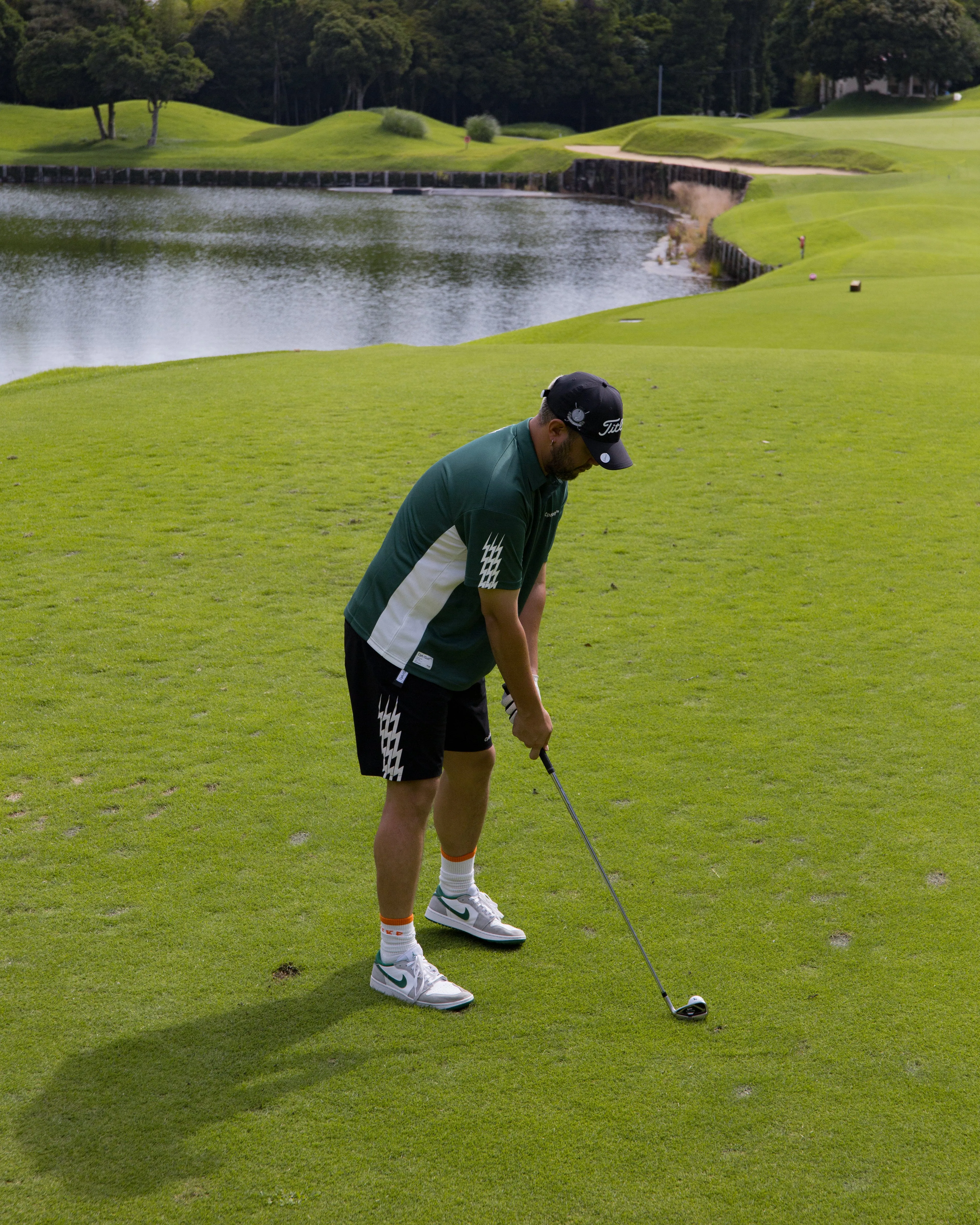 #THUNDER STRIPES POLO GREEN