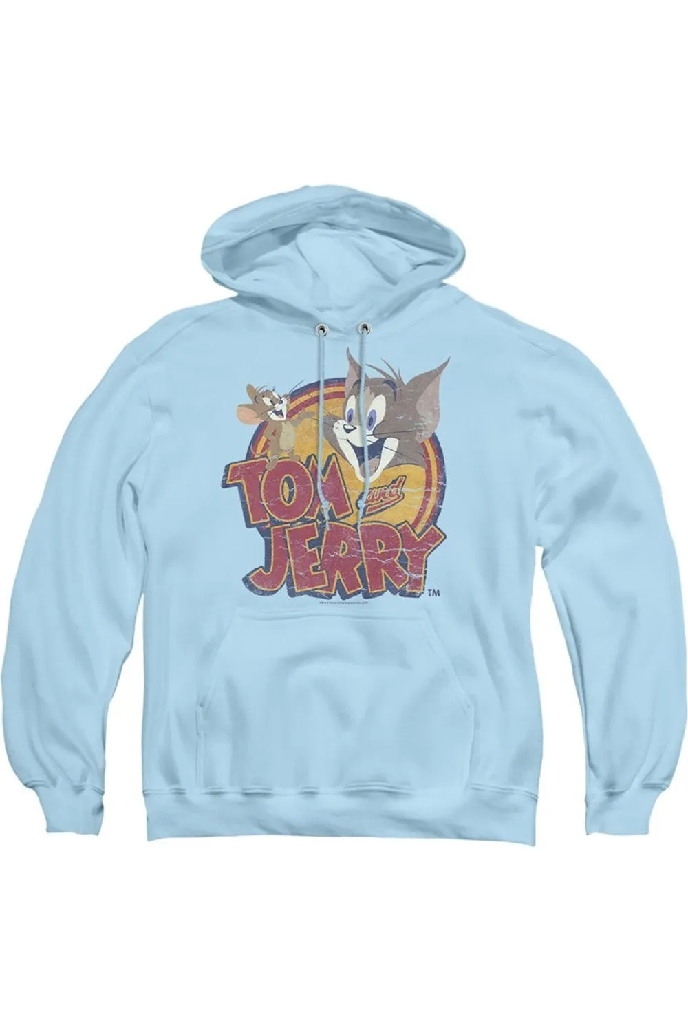 Tom And Jerry Water Damaged Adult Pull Over Hoodie / Hooded Sweatshirt