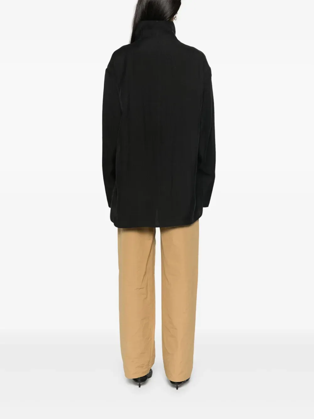 TOTEME - Women Lyocell Blend Funnel-Neck Organza Blouse Clothing_toteme
