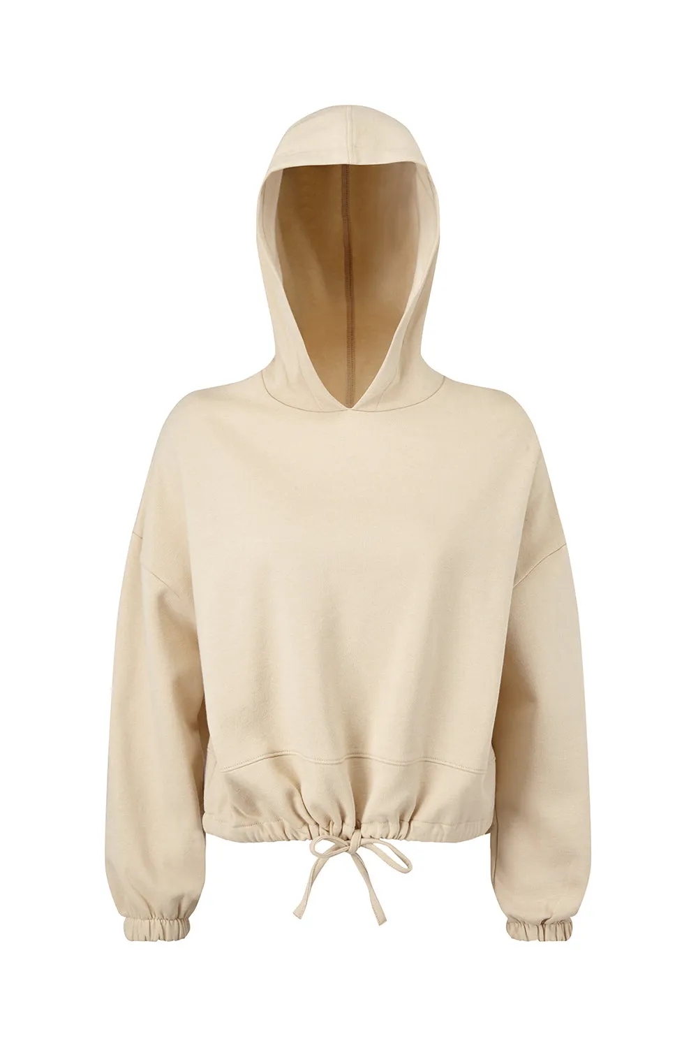 TriDri Womens Maria Cropped Hooded Sweatshirt Hoodie - Nude