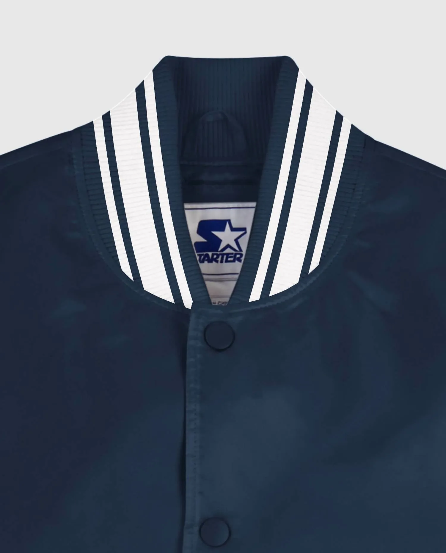 Unisesx Locker Room Full Snap Satin Jacket In Navy