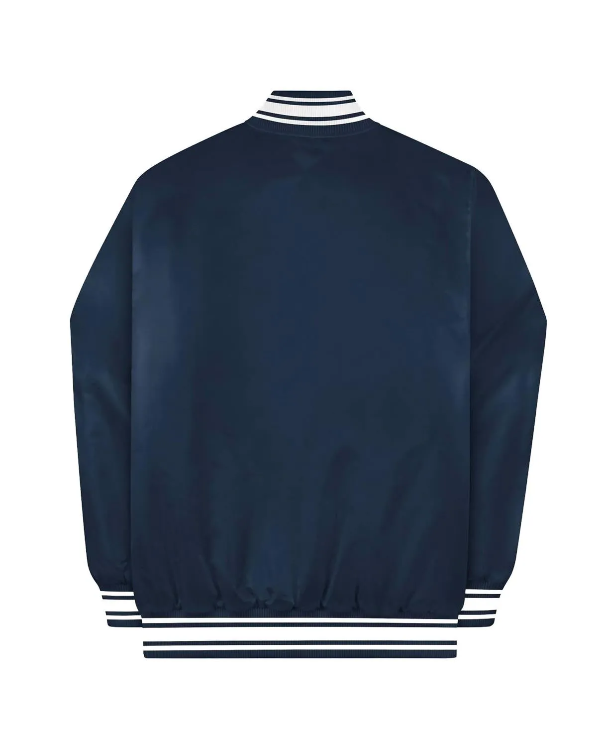 Unisesx Locker Room Full Snap Satin Jacket In Navy