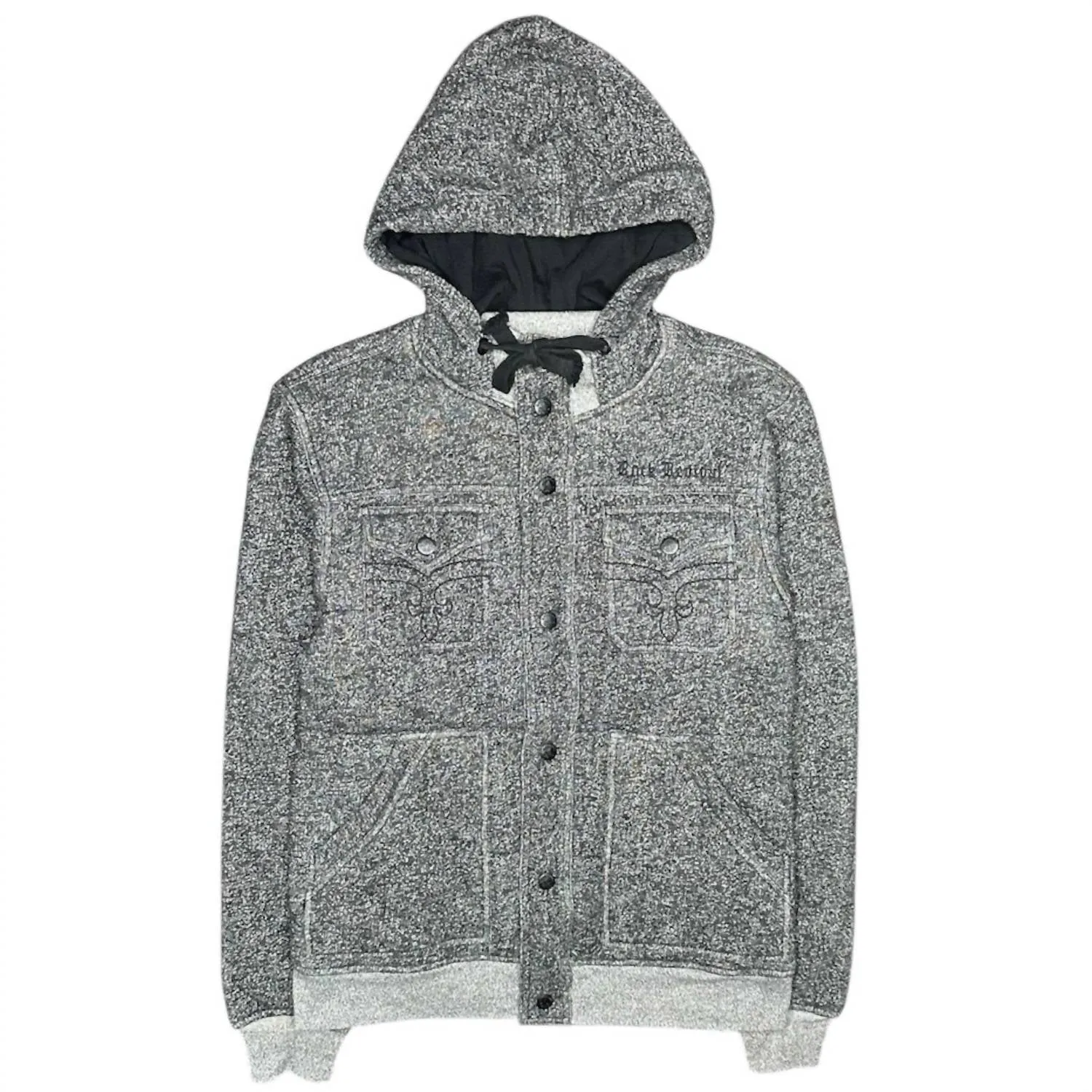 Unisex Button-Up Hoodie In Charcoal