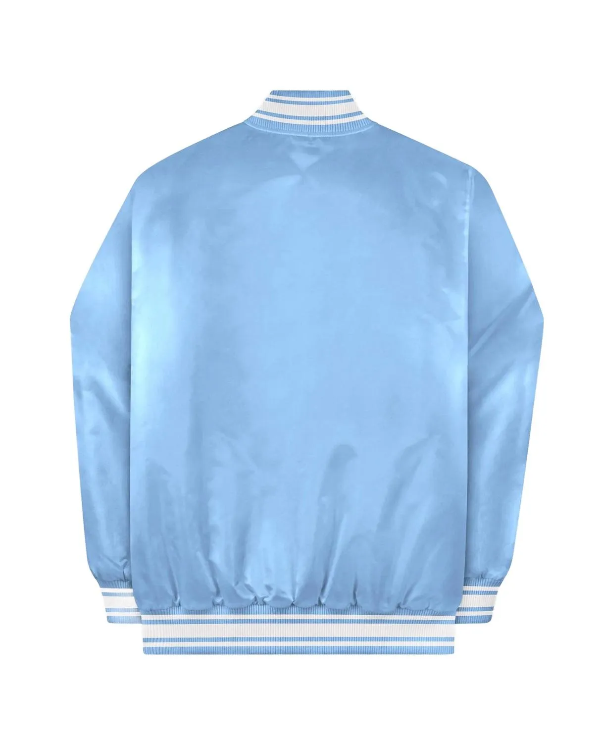Unisex Locker Room Full Snap Satin Jacket In Light Blue