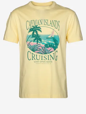 USA Sailing Print Graphic T-Shirt Dusty Light Yellow