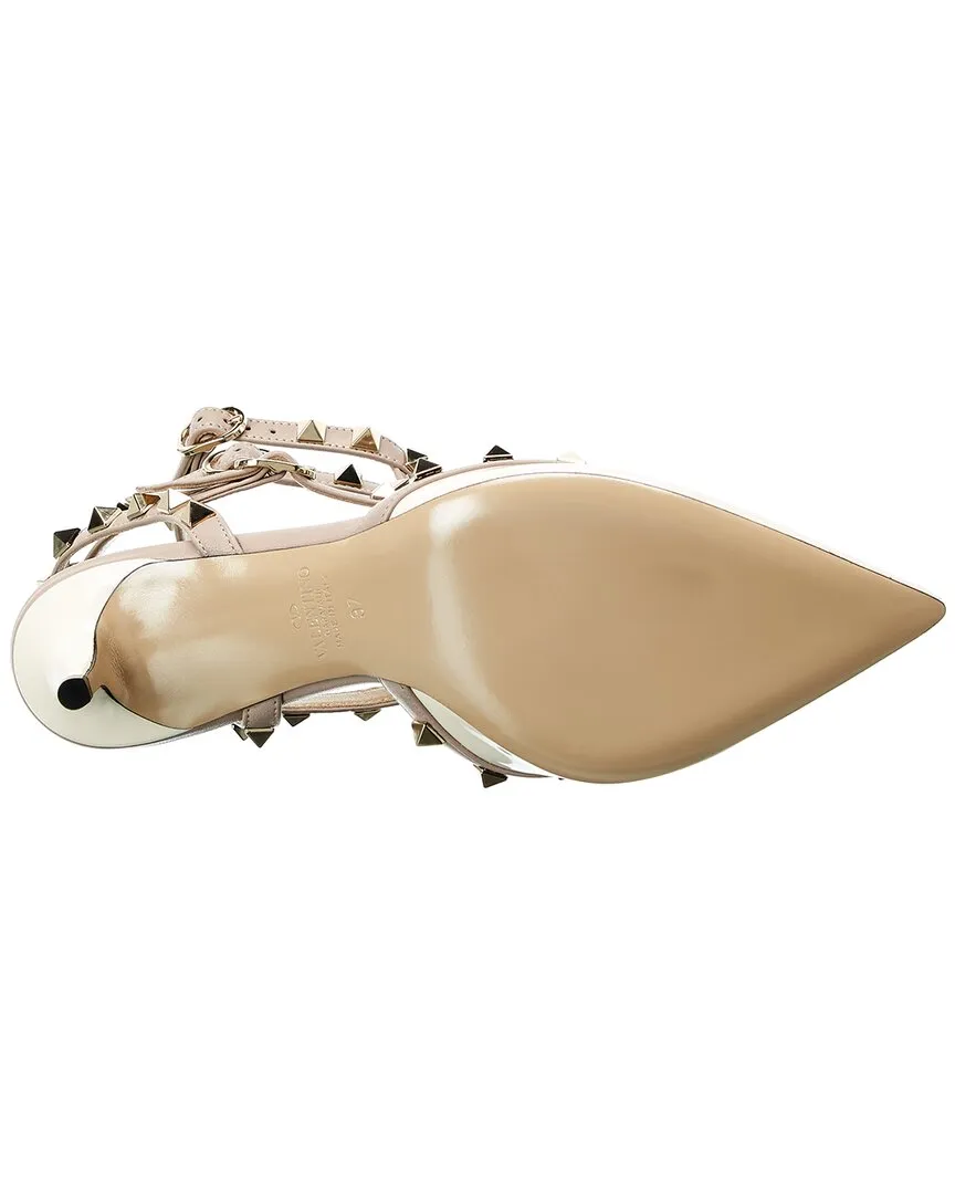 Valentino Rockstud Caged 65 Patent Ankle Strap Pump