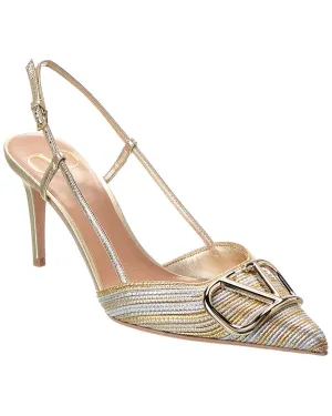 Valentino VLogo 80 Leather Slingback Pump