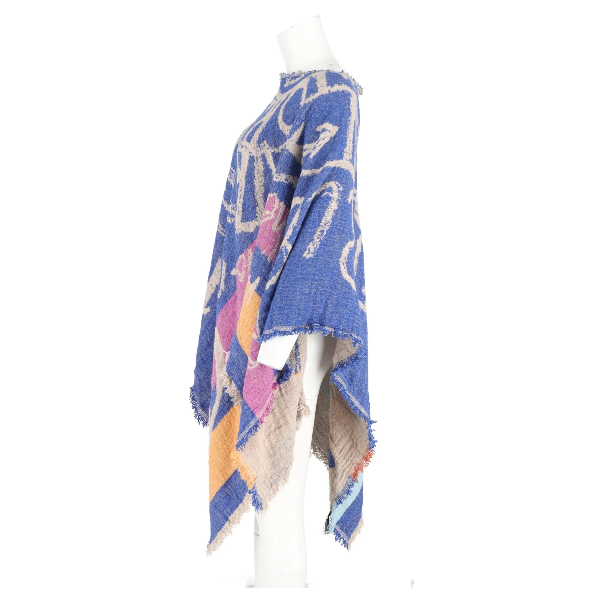Vivienne Westwood Mirror The World Poncho in Multicolor Wool