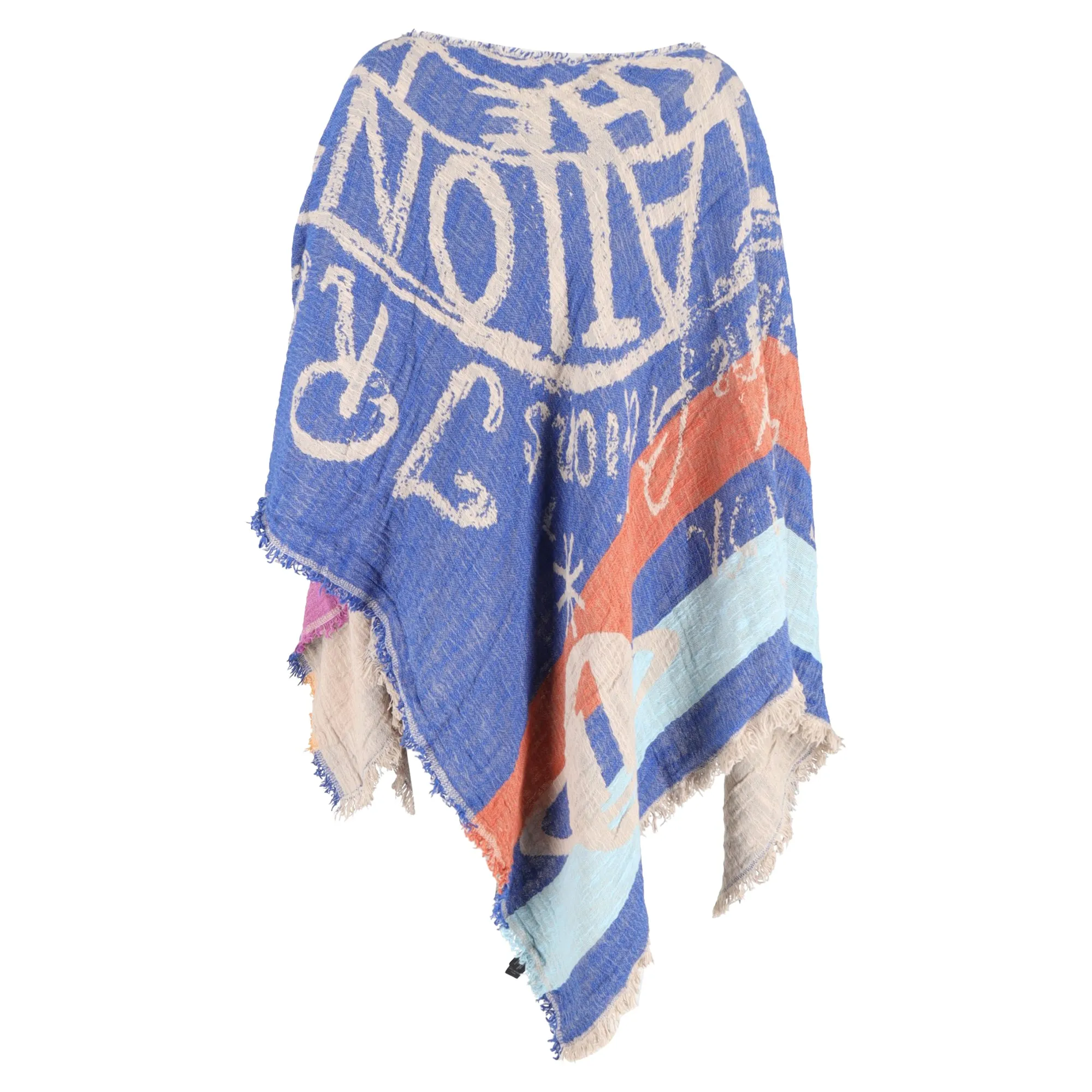 Vivienne Westwood Mirror The World Poncho in Multicolor Wool