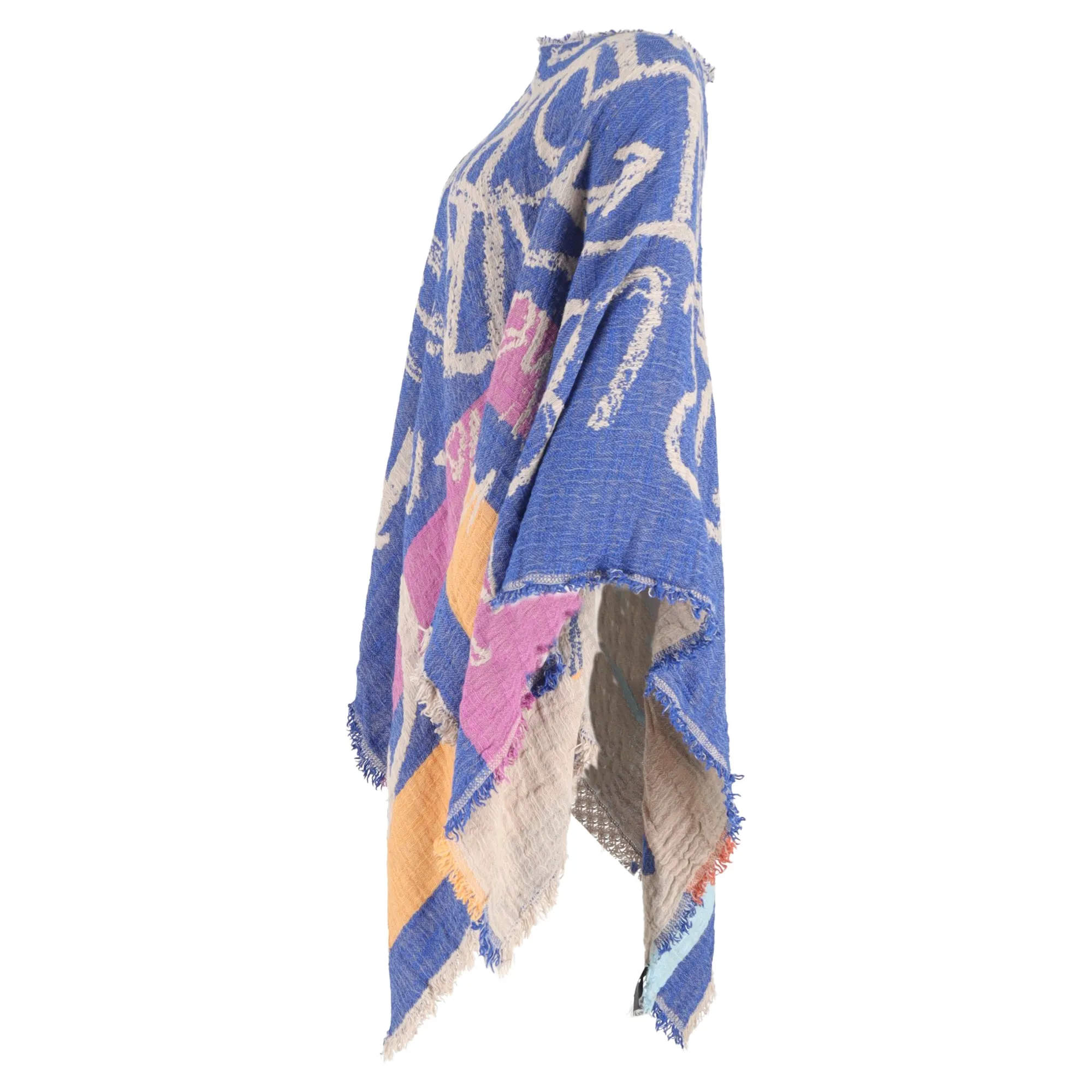 Vivienne Westwood Mirror The World Poncho in Multicolor Wool