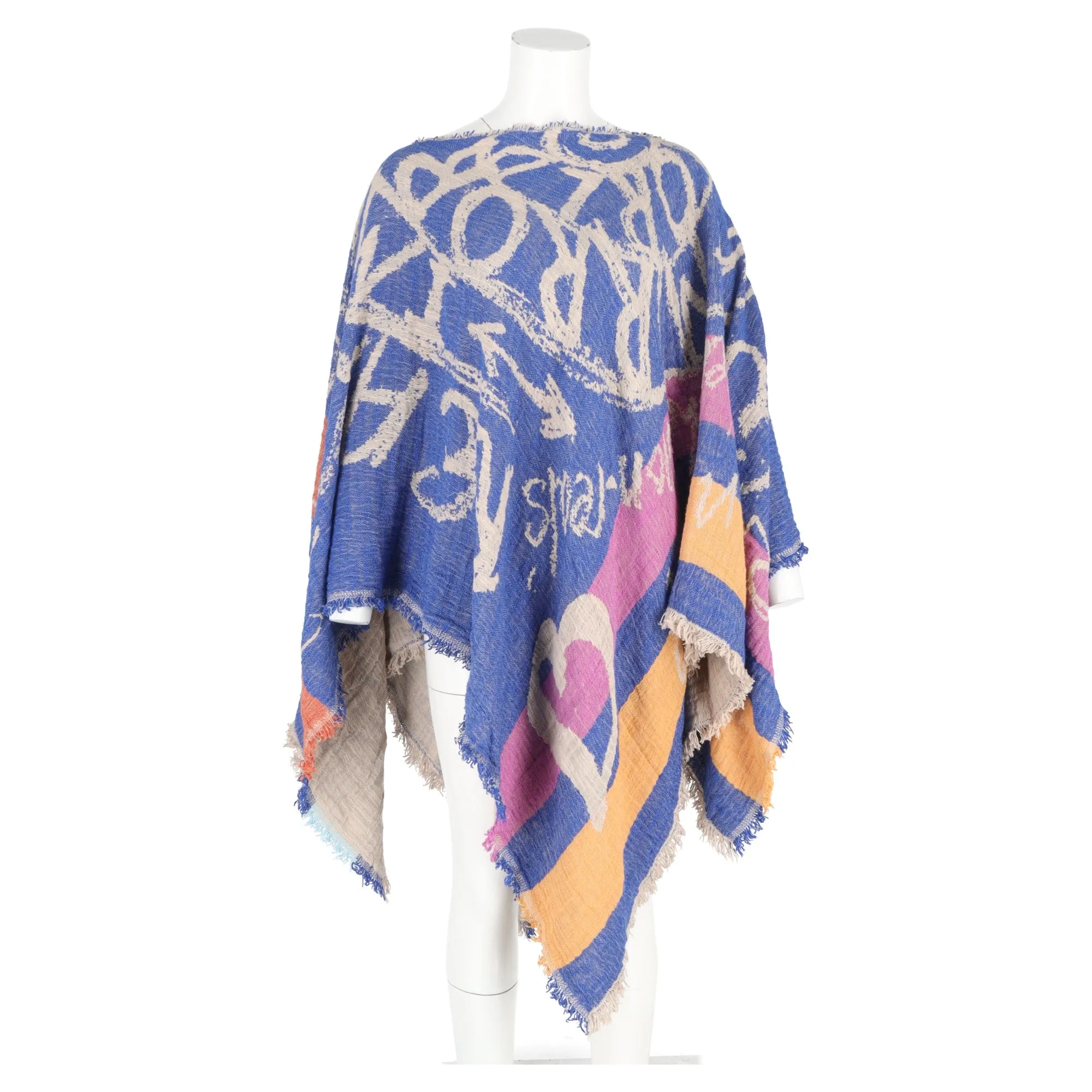 Vivienne Westwood Mirror The World Poncho in Multicolor Wool