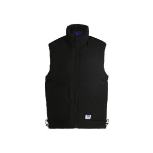Water-repellent gilet with blue logo label