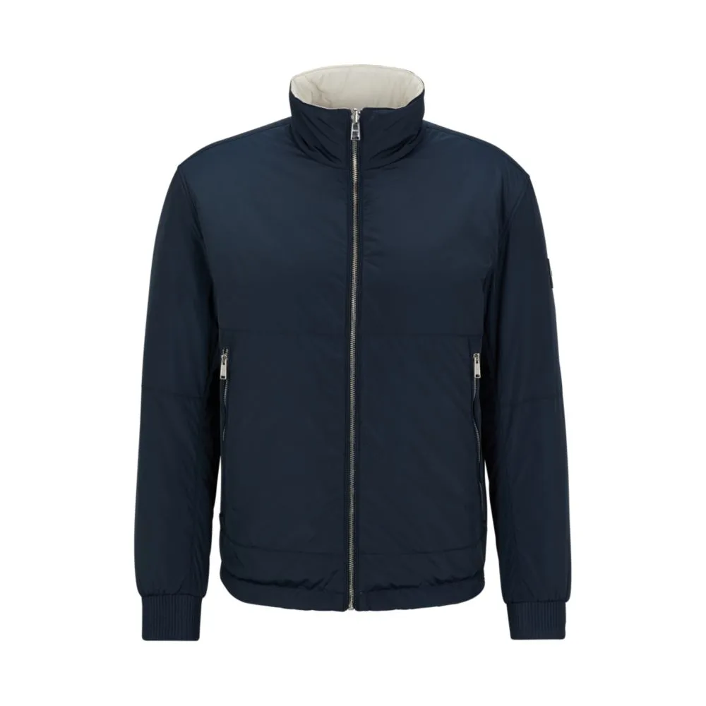 Water-repellent reversible jacket with logo badge