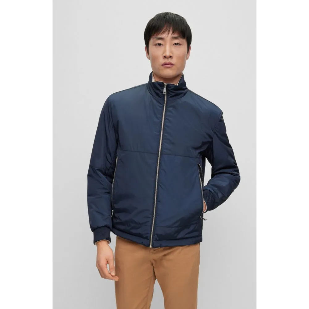 Water-repellent reversible jacket with logo badge