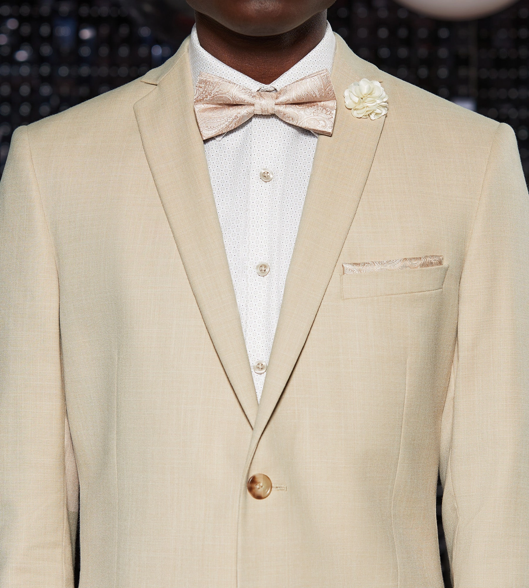 Wheat Suit Prom Look