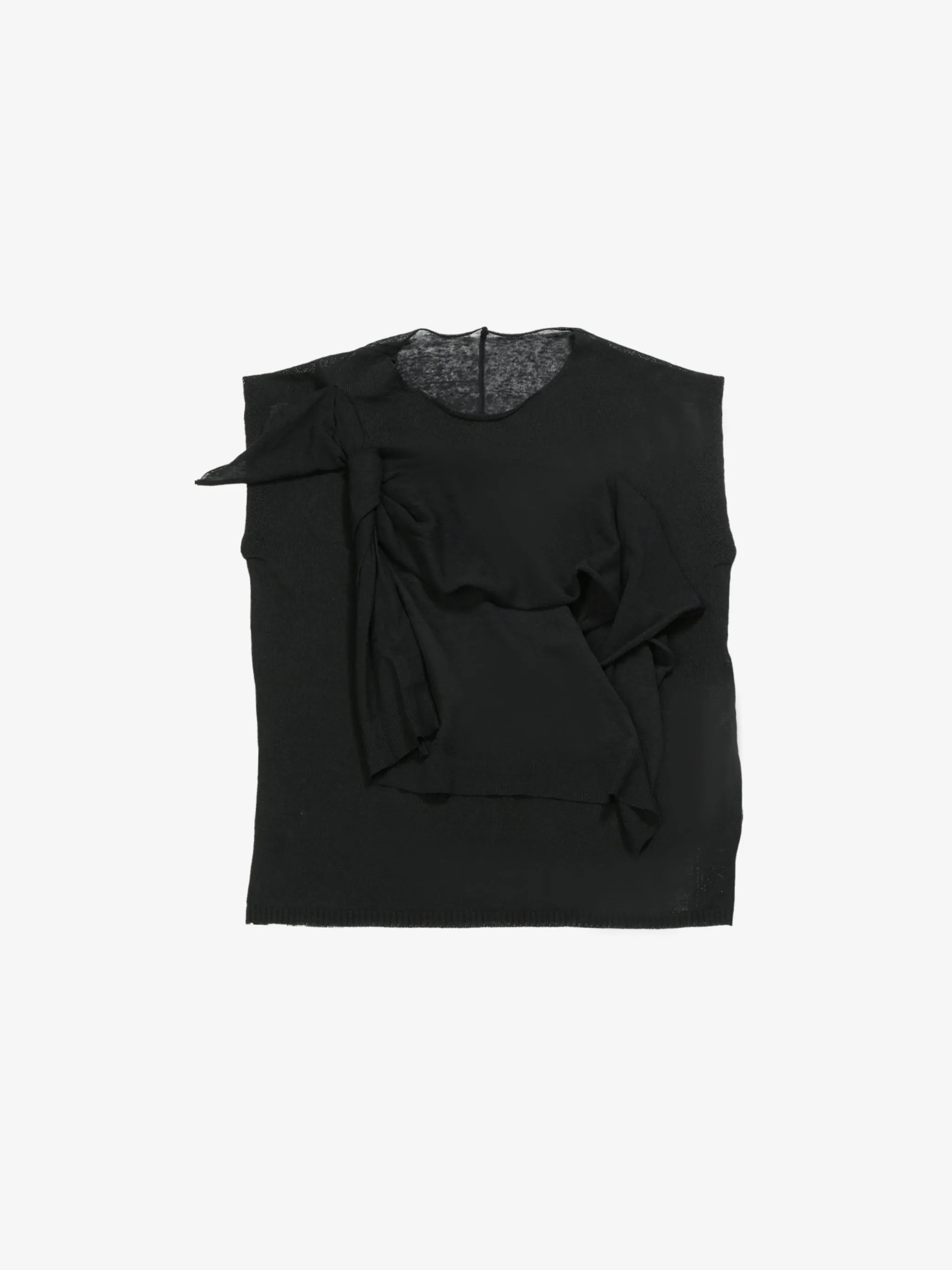 YOHJI YAMAMOTO - Women Draped French Sleeves Top Clothing_yohji-yamamoto
