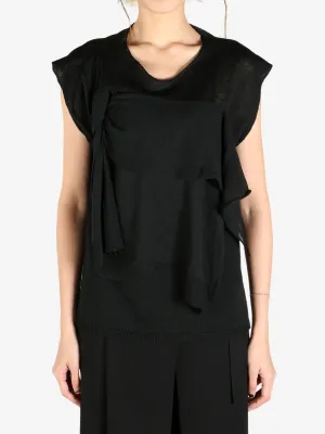 YOHJI YAMAMOTO - Women Draped French Sleeves Top Clothing_yohji-yamamoto